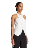White Wool and Satin Gilet | PDP | Antonia