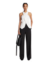 White Wool and Satin Gilet - Women's vests | PLP | Antonia