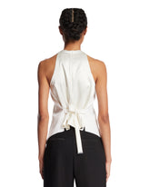 White Wool and Satin Gilet | PDP | Antonia