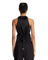 Black Wool and Satin Gilet | PDP | Antonia
