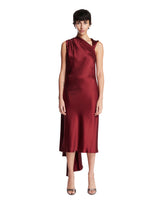 Burgundy Silk Satin Cocktail Dress | PDP | Antonia