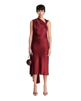 Burgundy Silk Satin Cocktail Dress | PDP | Antonia