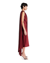 Burgundy Silk Satin Cocktail Dress | PDP | Antonia