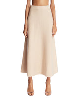 Beige Wool and Cashmere Flared Skirt | PDP | Antonia