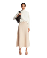 Beige Wool and Cashmere Flared Skirt | PDP | Antonia