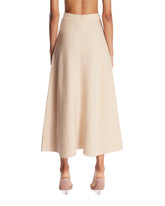 Beige Wool and Cashmere Flared Skirt | PDP | Antonia
