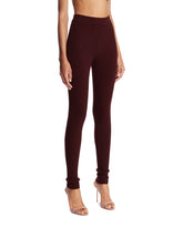 Burgundy Wool and Cashmere Yarn Leggings | PDP | Antonia