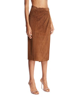 Brown Suede Pencil Skirt | PDP | Antonia