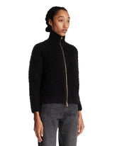 Black Alpaca and Wool Boucle Cardigan | PDP | Antonia