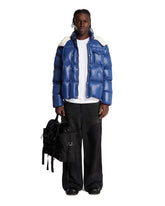 Blue Serfanto Short Hooded Down Jacket | PDP | Antonia