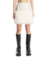 White Faux-Fur Effect Mini Skirt | PDP | Antonia