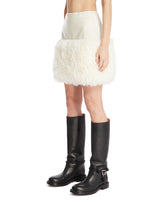 White Faux-Fur Effect Mini Skirt | PDP | Antonia