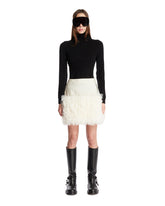 White Faux-Fur Effect Mini Skirt | PDP | Antonia