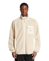 Beige Teddy Fleece Zip-Up Sweatshirt - Men's knitwear | PLP | Antonia