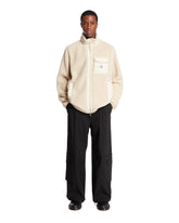 Beige Teddy Fleece Zip-Up Sweatshirt - Men's knitwear | PLP | Antonia