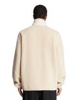 Beige Teddy Fleece Zip-Up Sweatshirt | PDP | Antonia