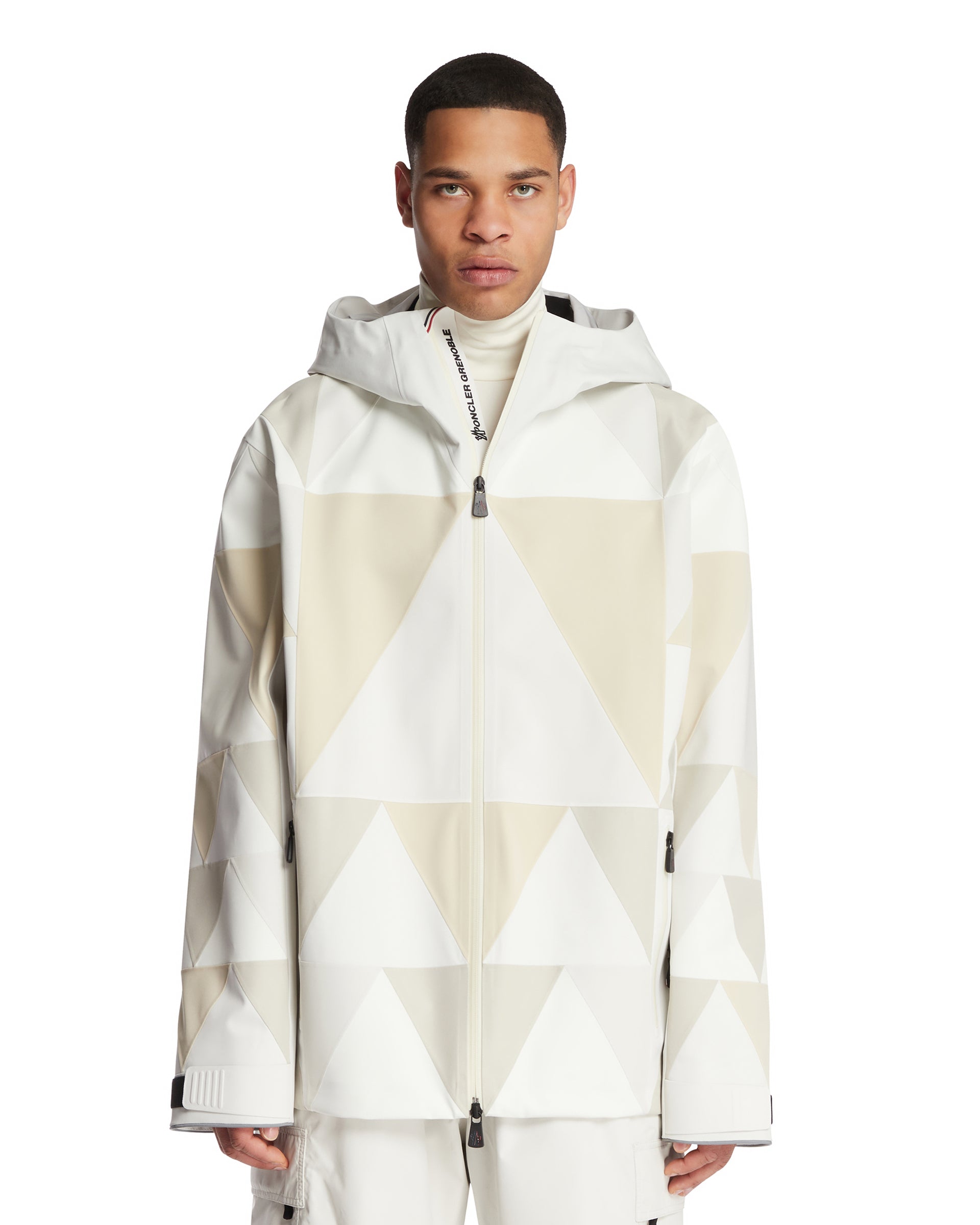 White Valserine Laminated Gore-Tex Patchwork Ski Jacket | MONCLER