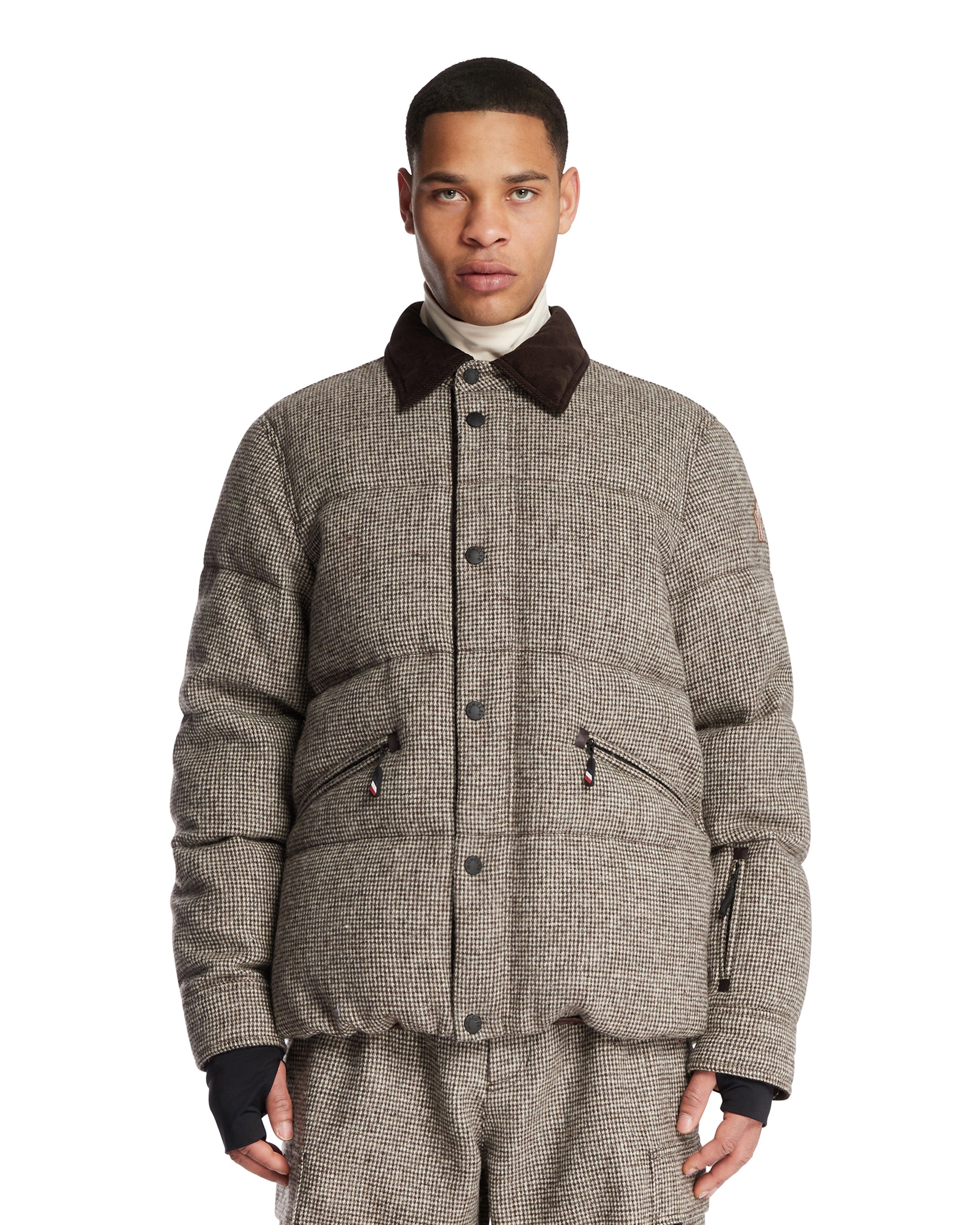 モンクレール Moncler Grenoble: Off-White Padded Polartec Zip-Up Down Jacket