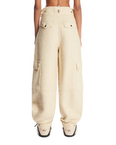 Ivory Wool Cargo Pants | PDP | Antonia