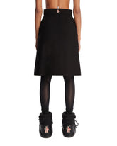 Black Knee-Length Technical Twill Skirt | PDP | Antonia