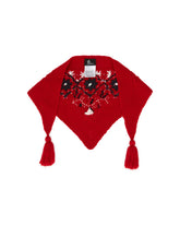 Red Floral Embroidered Scarf | PDP | Antonia