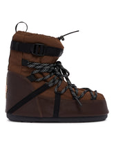 Moon Boot x Moncler Grenoble Brown Icon Low Snow Boots | PDP | Antonia