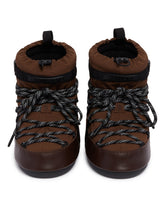 Moon Boot x Moncler Grenoble Brown Icon Low Snow Boots | PDP | Antonia