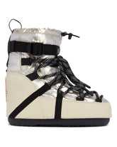 Moon Boot x Moncler Grenoble Stivali Da Neve Icon Low Argentati | PDP | Antonia