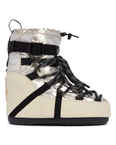 Moon Boot x Moncler Grenoble Silver Icon Low Snow Boots | PDP | Antonia