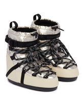 Moon Boot x Moncler Grenoble Stivali Da Neve Icon Low Argentati | PDP | Antonia