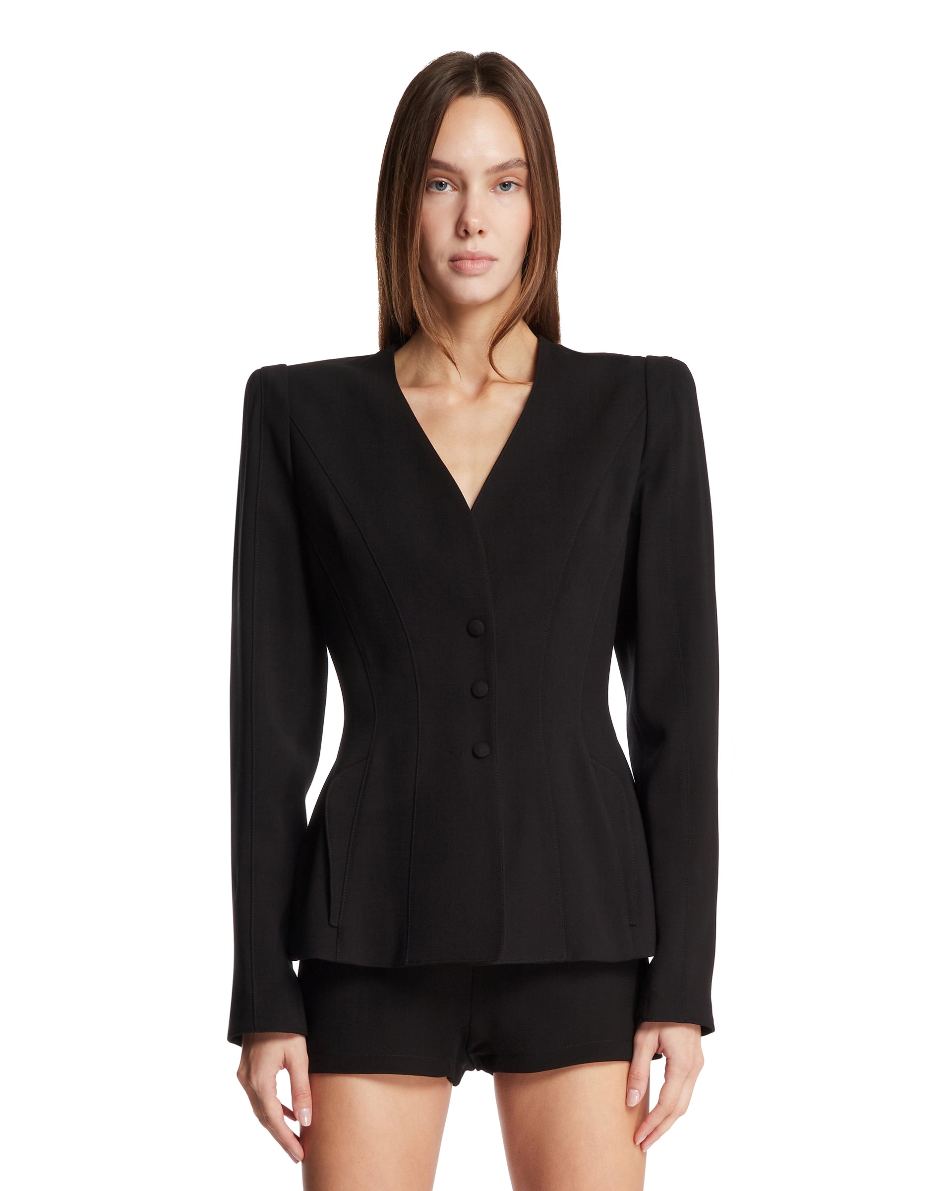 Black Re/edit Lingerie Jacket | MUGLER - Antonia