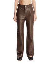 Brown Faux Leather Pants | PDP | Antonia