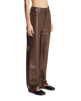 Brown Faux Leather Pants | PDP | Antonia