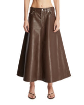 Brown Faux Leather Skirt | PDP | Antonia