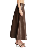 Brown Faux Leather Skirt | PDP | Antonia