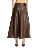 Brown Faux Leather Skirt | PDP | Antonia