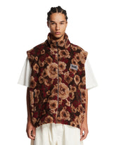 Napapijri X Martine Rose Brown Floral Fleece Gilet | PDP | Antonia