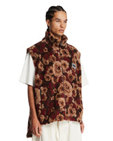 Napapijri X Martine Rose Brown Floral Fleece Gilet | PDP | Antonia