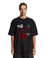 Napapijri X Martine Rose Black Printed Cotton T-Shirt | PDP | Antonia