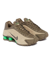 Beige and Green Shox R4 Sneakers | PDP | Antonia