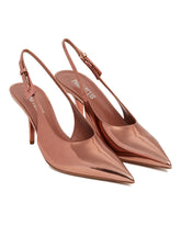 Rose Jessica Gold Leather Slingbacks | PDP | Antonia