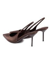 Brown Lidia 70 Satin Slingbacks | PDP | Antonia
