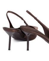 Brown Lidia 70 Satin Slingbacks | PDP | Antonia