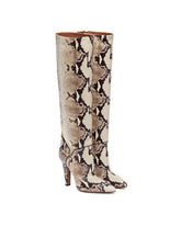 Beige Elsa Mini Buckle 100 Leather Boots | PDP | Antonia