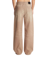 Beige Washed Denim Wide Jeans | PDP | Antonia