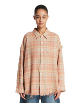 Orange Checkered Cotton Shirt | PDP | Antonia