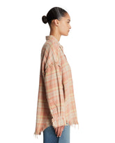 Orange Checkered Cotton Shirt | PDP | Antonia