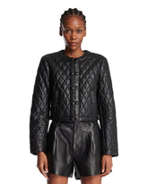 Black Quilted Leather Jacket | PDP | Antonia