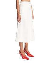White Cotton Midi Skirt | PDP | Antonia