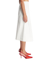 White Cotton Midi Skirt | PDP | Antonia
